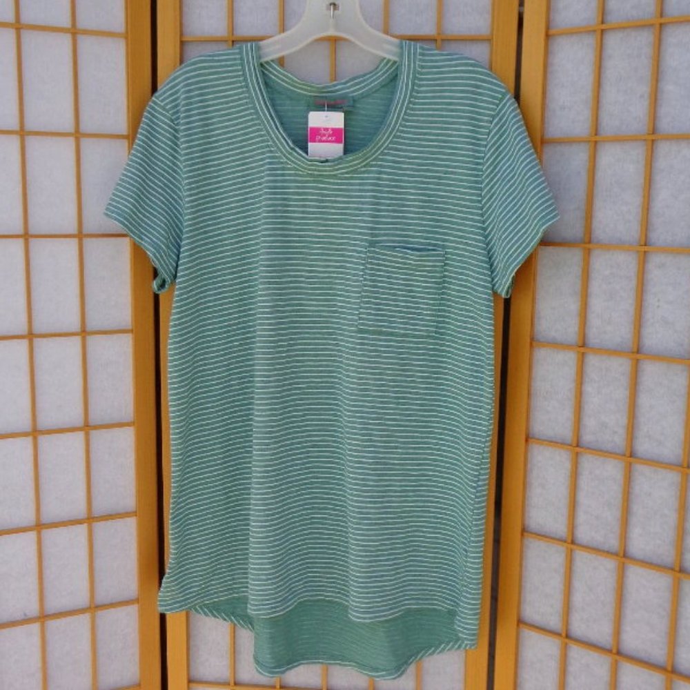 FRESH PRODUCE Janey Slub T cotton knit top hi-low hem NWT $55